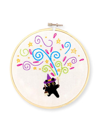 Stitches By Tiff Embroidery Kit 6" Beginner "The Meowgician" Embroidery Kit