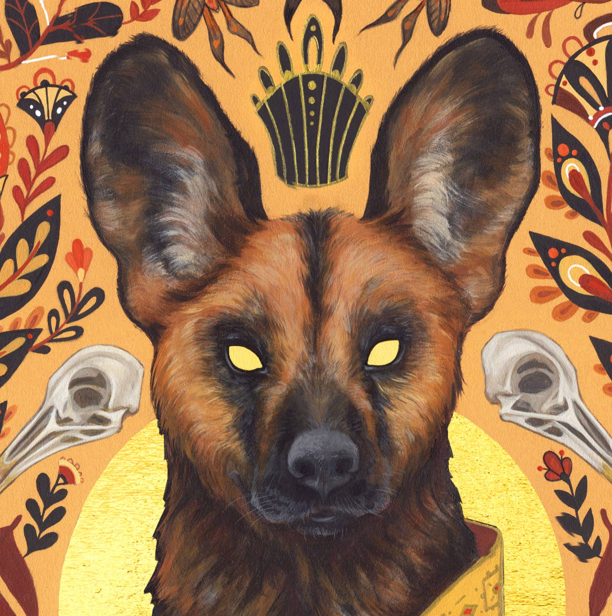 "Sun King" Folk Art Print, 14" x 11" - Shop at Persephone's Hearth