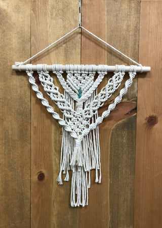 Tangled Up In Hue DIY Macrame Layered Crystal Wall Hanging Kit: Green Crystal