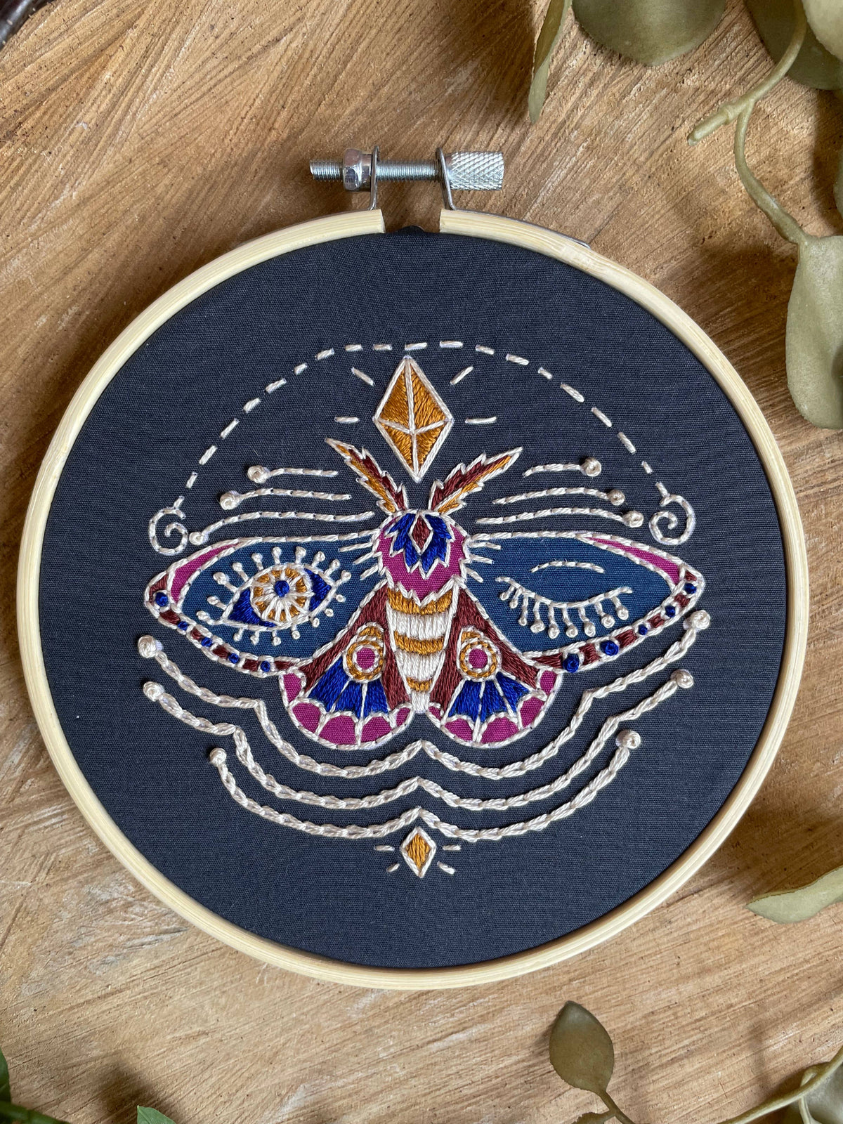 Tangled Up In Hue DIY Stitch Kit -  Winking Moth Embroidery Kit