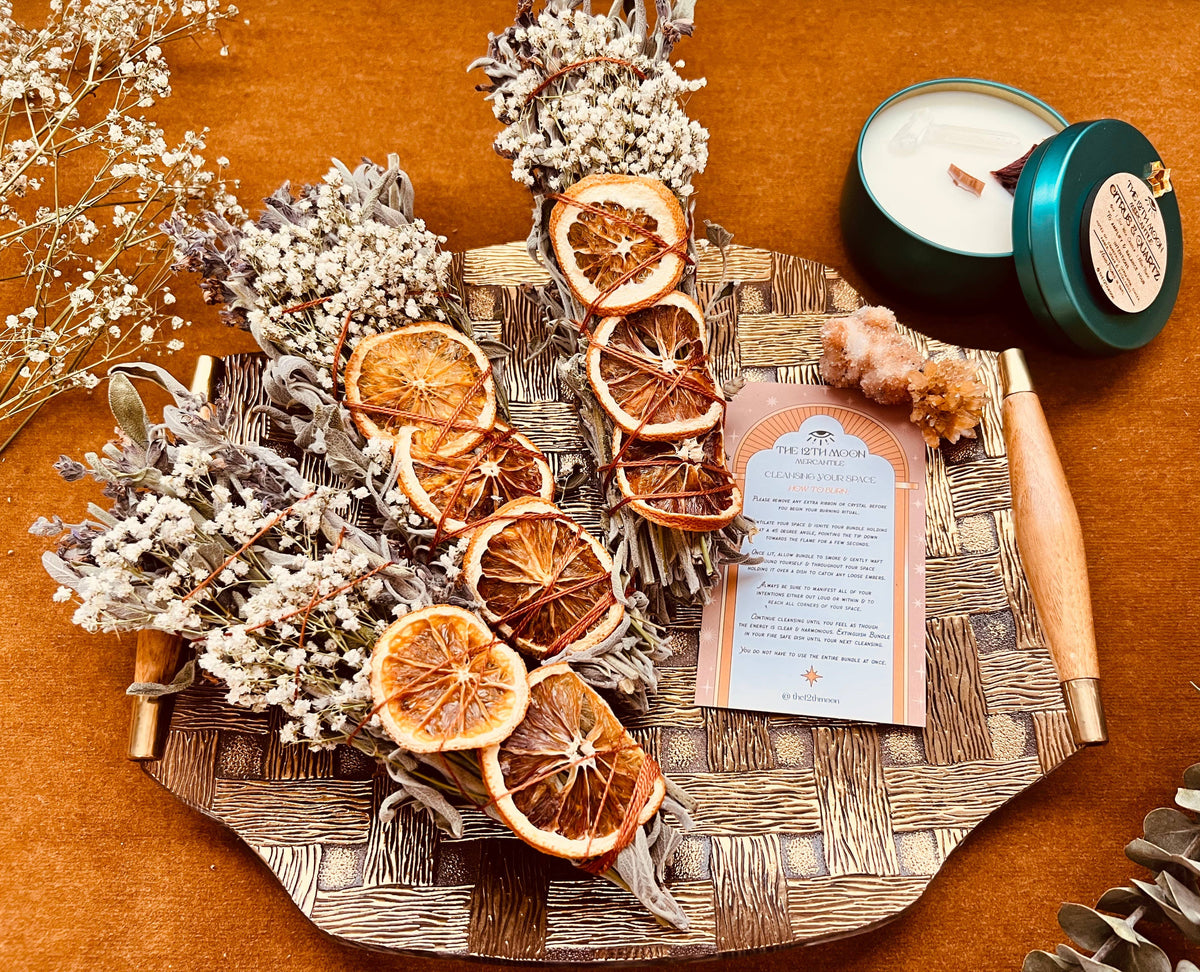 The 12th Moon CITRUS HARVEST Sage Bundle - SEASONAL Smudge - FALL + WINTER