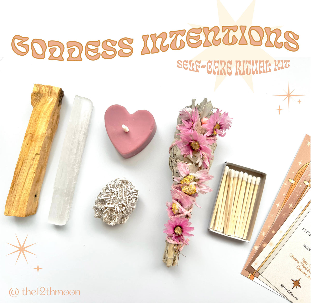 The 12th Moon GODDESS INTENTION KIT - Self-Care Ritual Kit - Gifting: Re-Usable Glass Jar