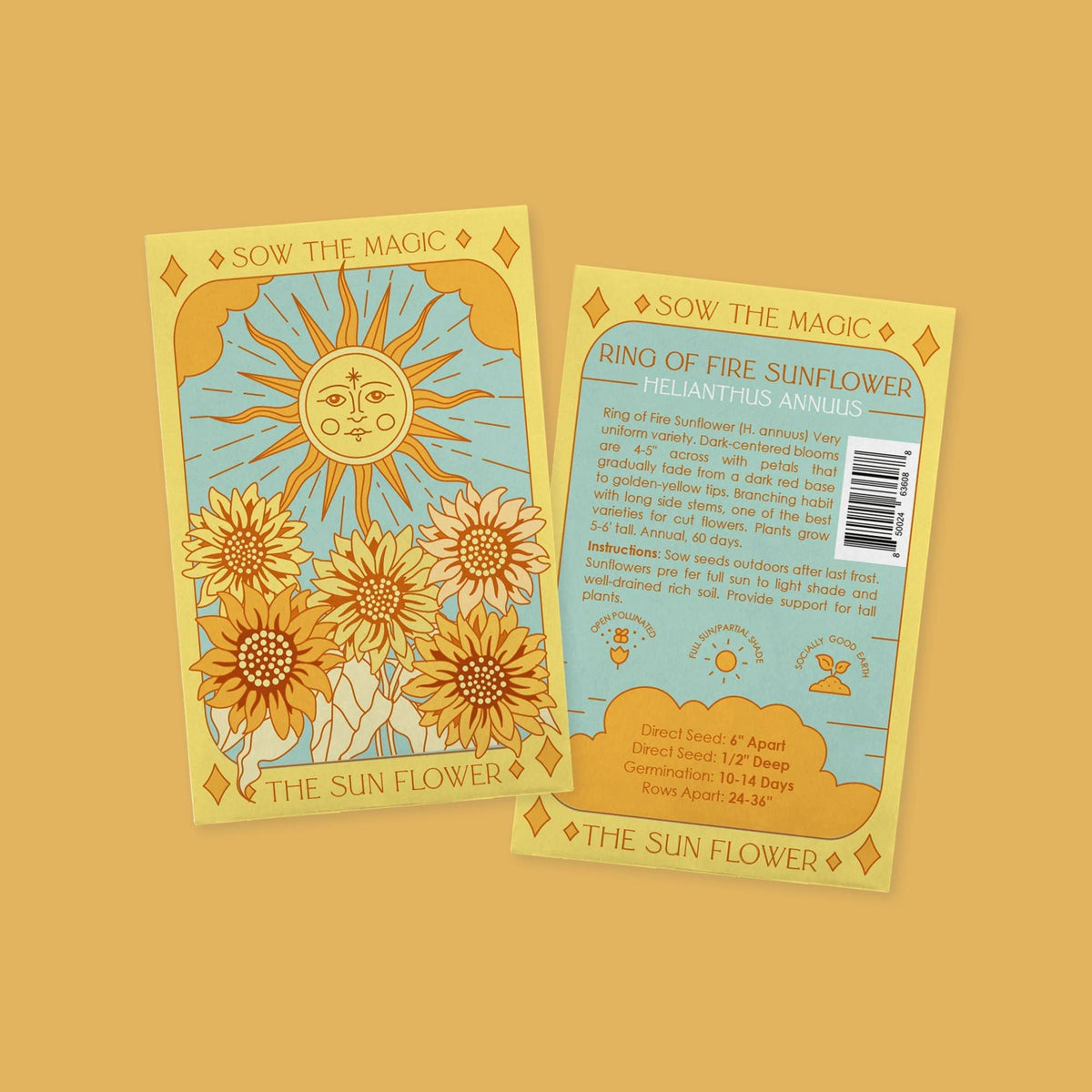 The Sunflower (Ring of Fire) Tarot Garden Seed Packet - Shop at Persephone's Hearth