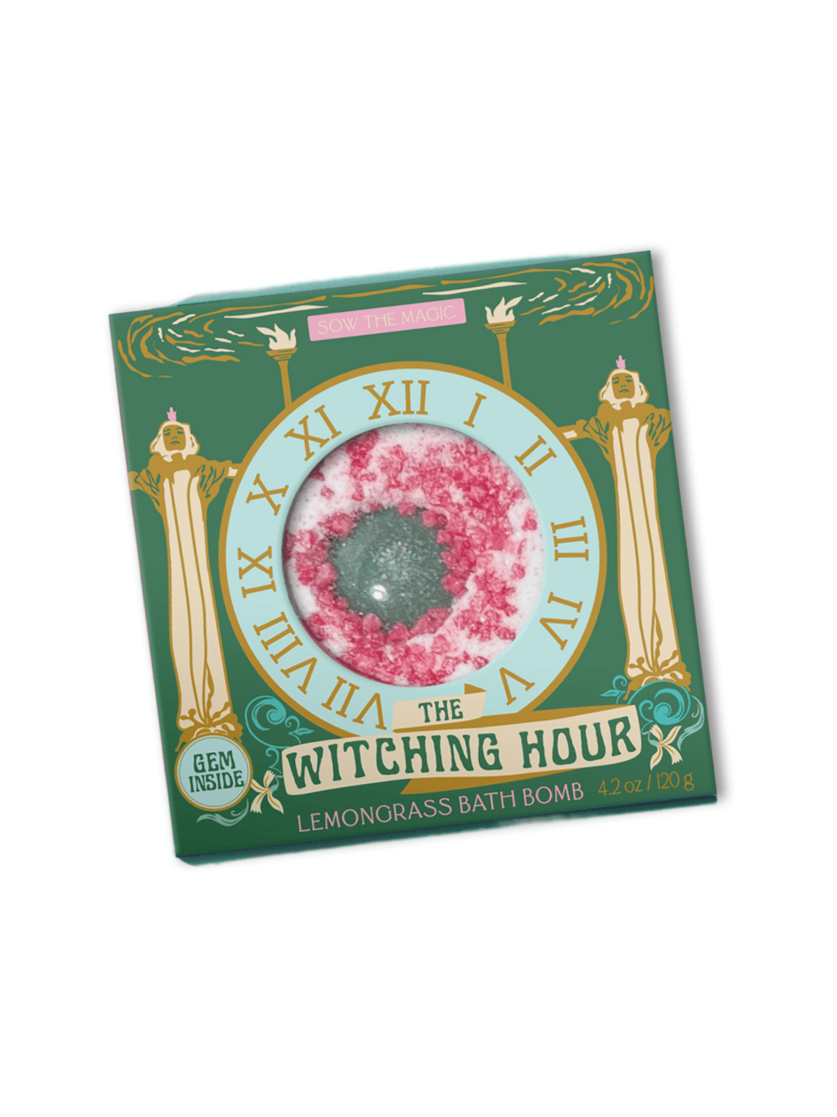 The Witching Hour Lemongrass Bath Bomb with Aventurine - Shop at Persephone's Hearth