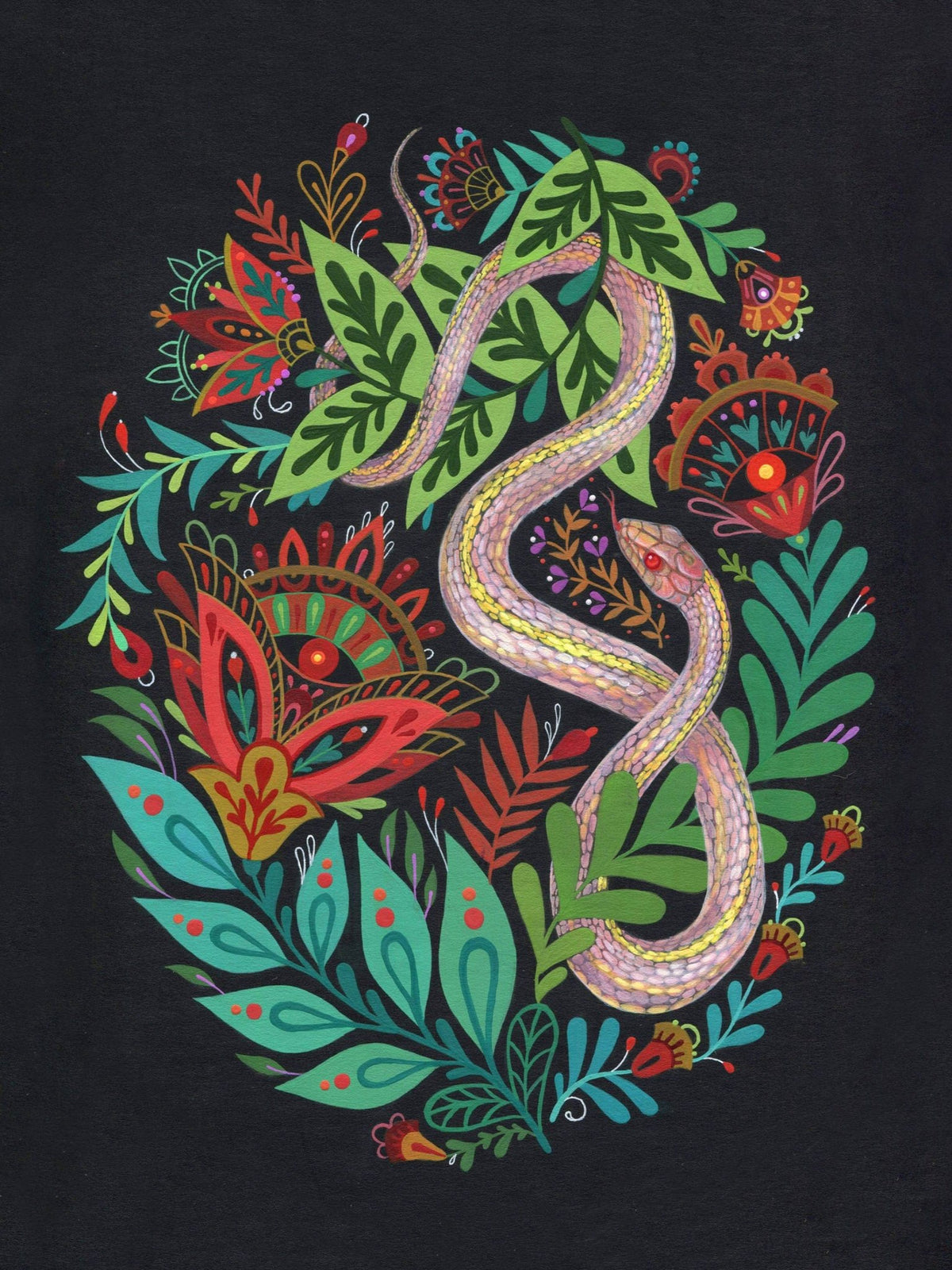 "Thistle" Folk Art Print, 14" x 11" - Shop at Persephone's Hearth