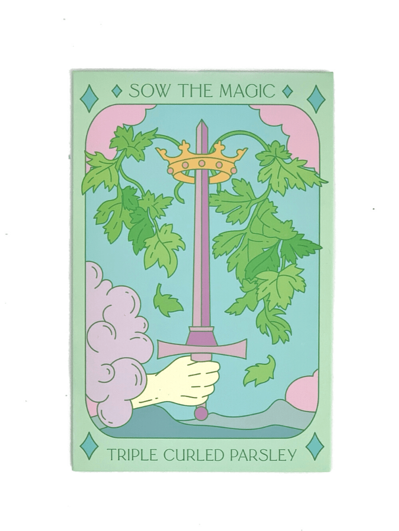 Triple Curled Parsley Tarot Garden Seed Packet - Shop at Persephone's Hearth