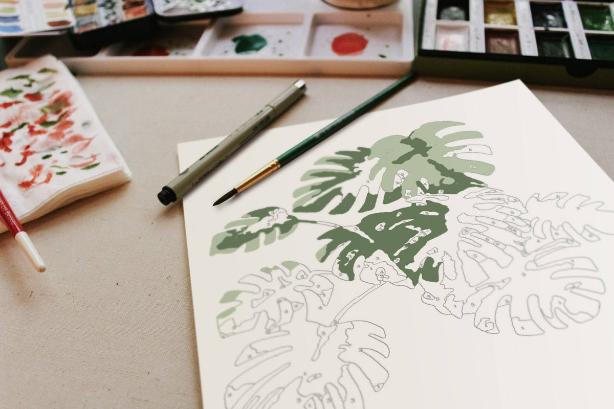 Tropical Plants Paint - By - Numbers Kit - Shop at Persephone's Hearth