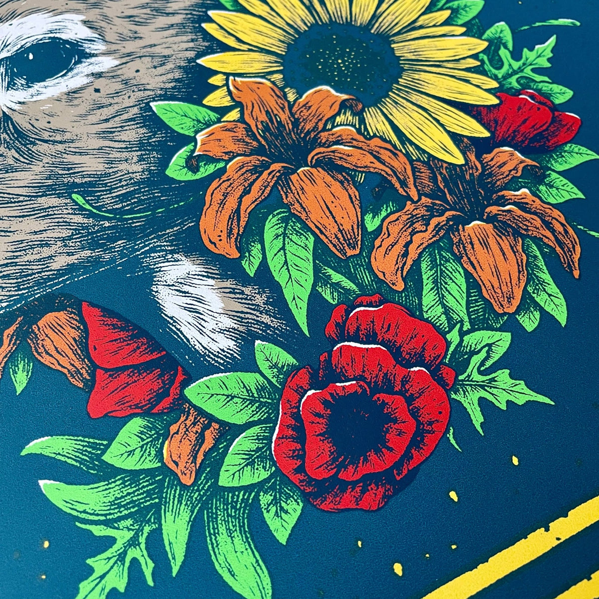 Whitetail and Flowers Art Print, 20" x 16" - Shop at Persephone's Hearth