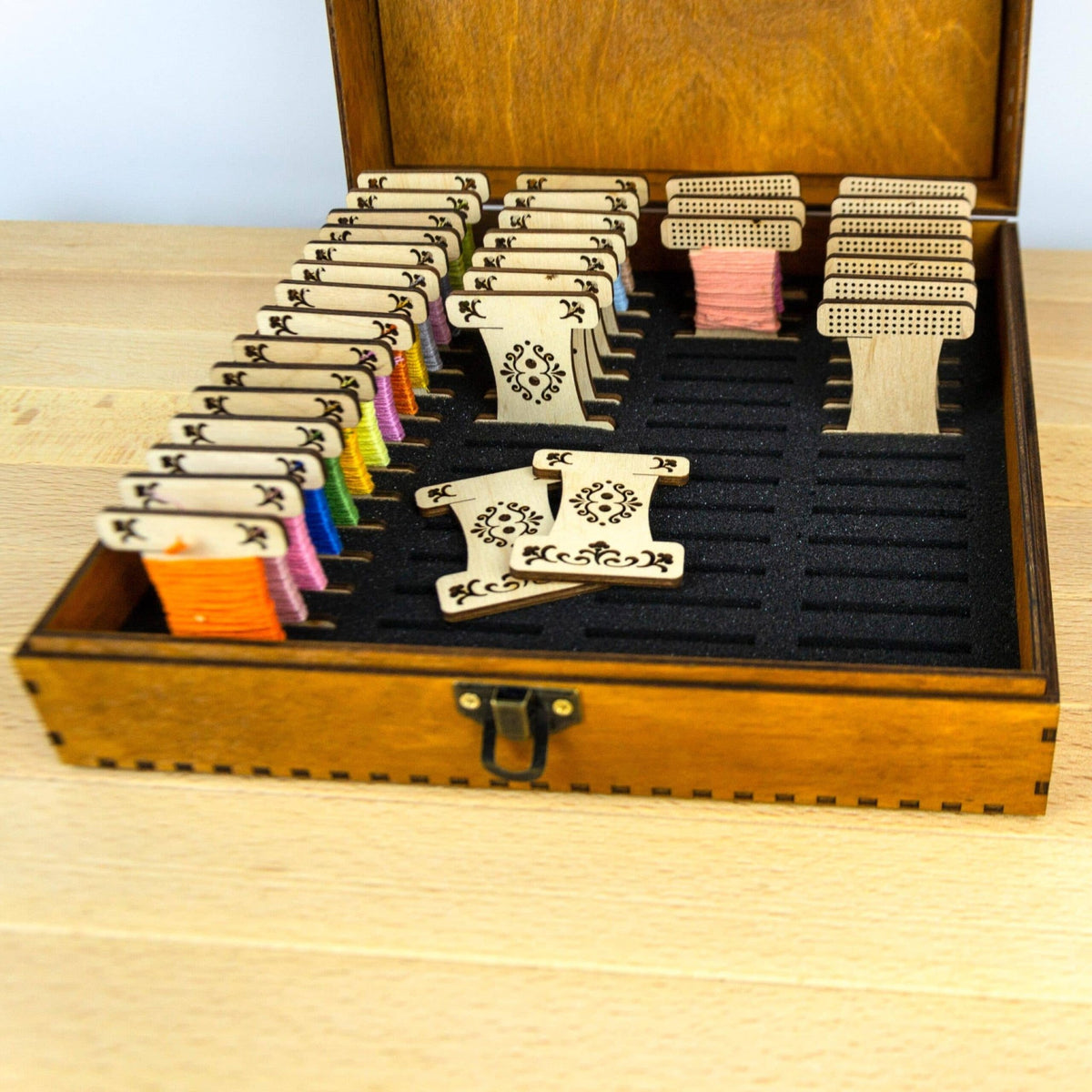 Wooden Thread Organizer Box (holds 60 bobbins) - Shop at Persephone's Hearth