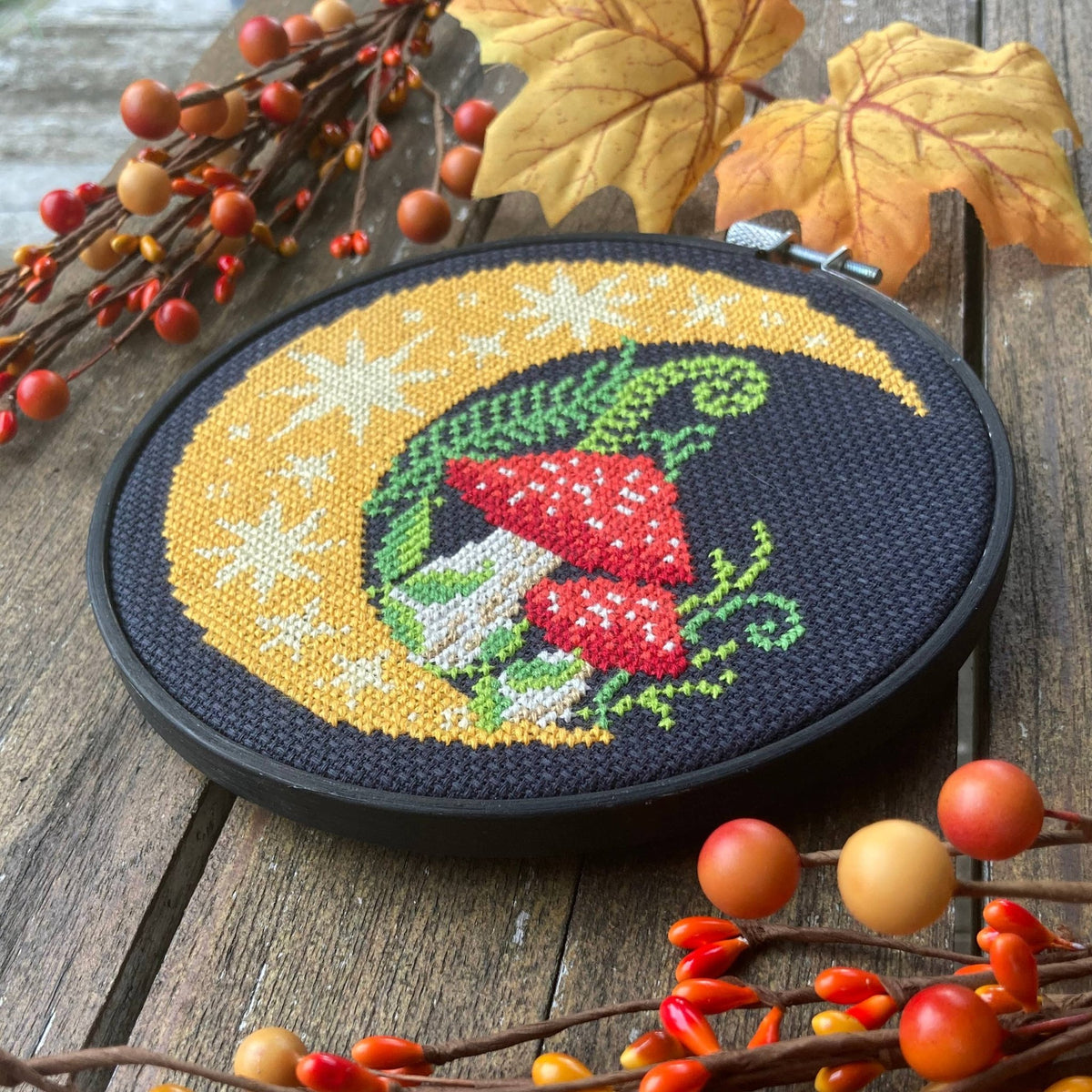 Woodland Moon Cross Stitch Kit (Hoop not included) - Shop at Persephone's Hearth