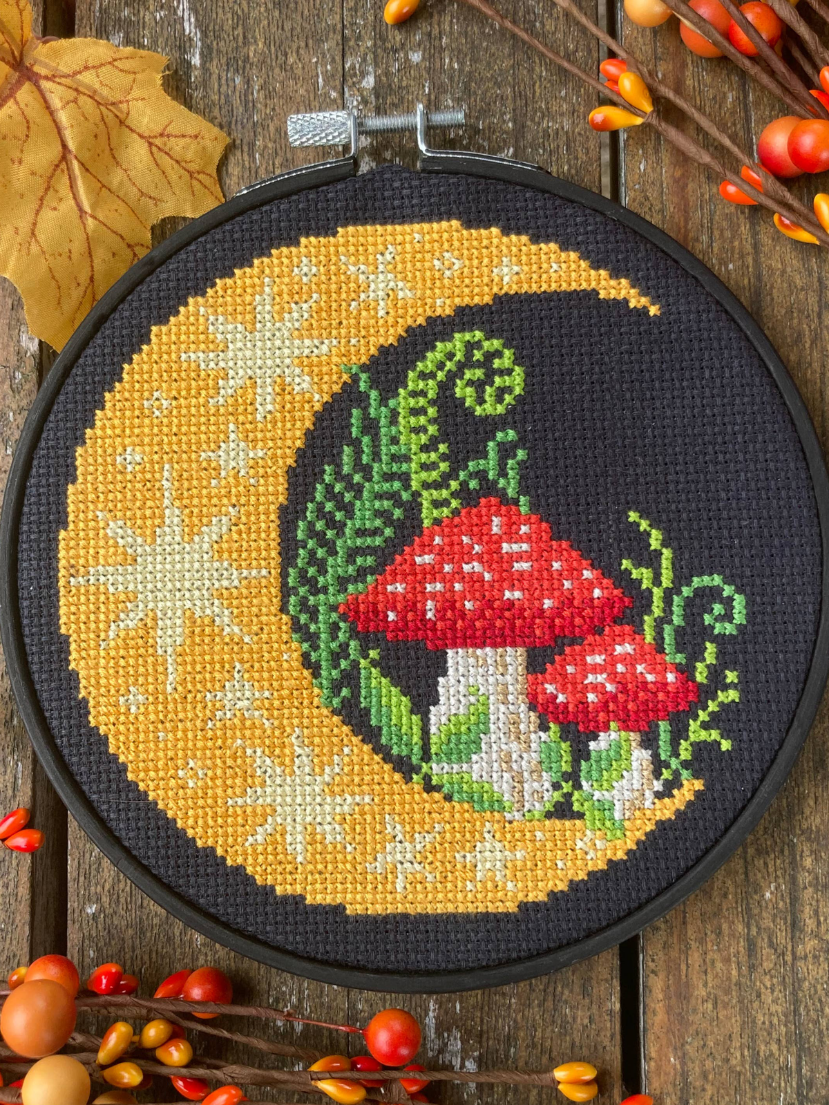 Woodland Moon Cross Stitch Kit (Hoop not included) - Shop at Persephone's Hearth