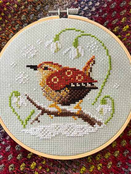 Wren & Snowdrops Cross Stitch Kit (Hoop not included) - Shop at Persephone's Hearth